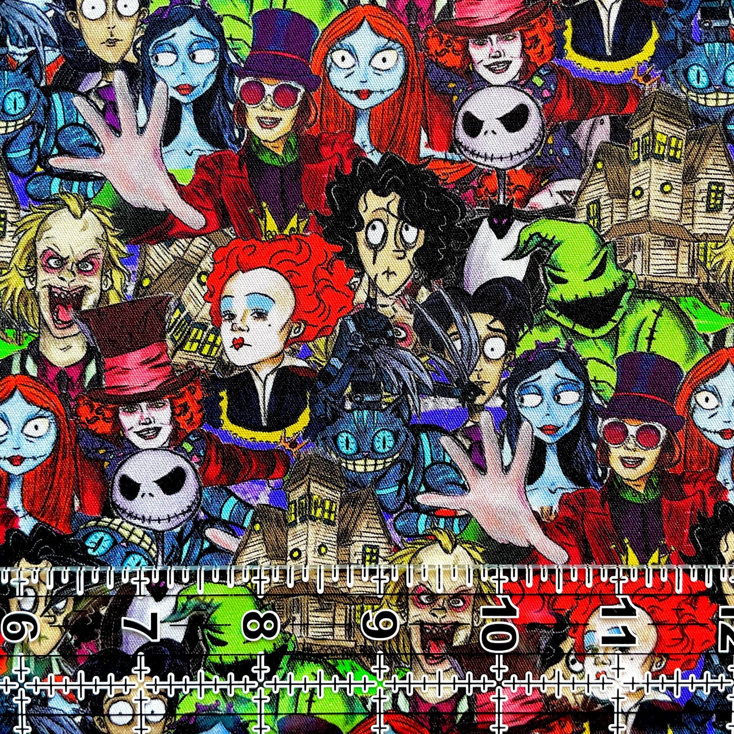 9x14 Tumbler Cut, Custom Fabric, CW Cotton Woven, High Quality, Mask Cut, Tumbler Fabric, Halloween, Horror, Burton, Stack, Small Scale