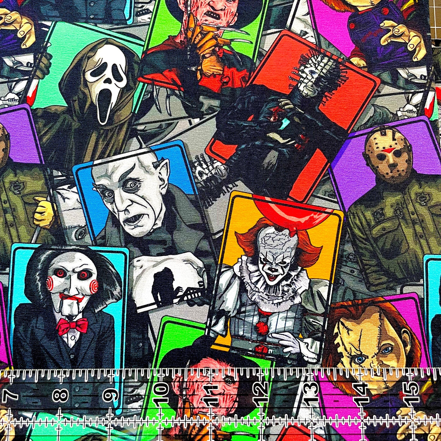9x14 Tumbler Cut, Custom Fabric, CottonSpandex, High Quality, Mask Cut, Tumbler Fabric, Halloween, Horror, Serial Killers, Blocks