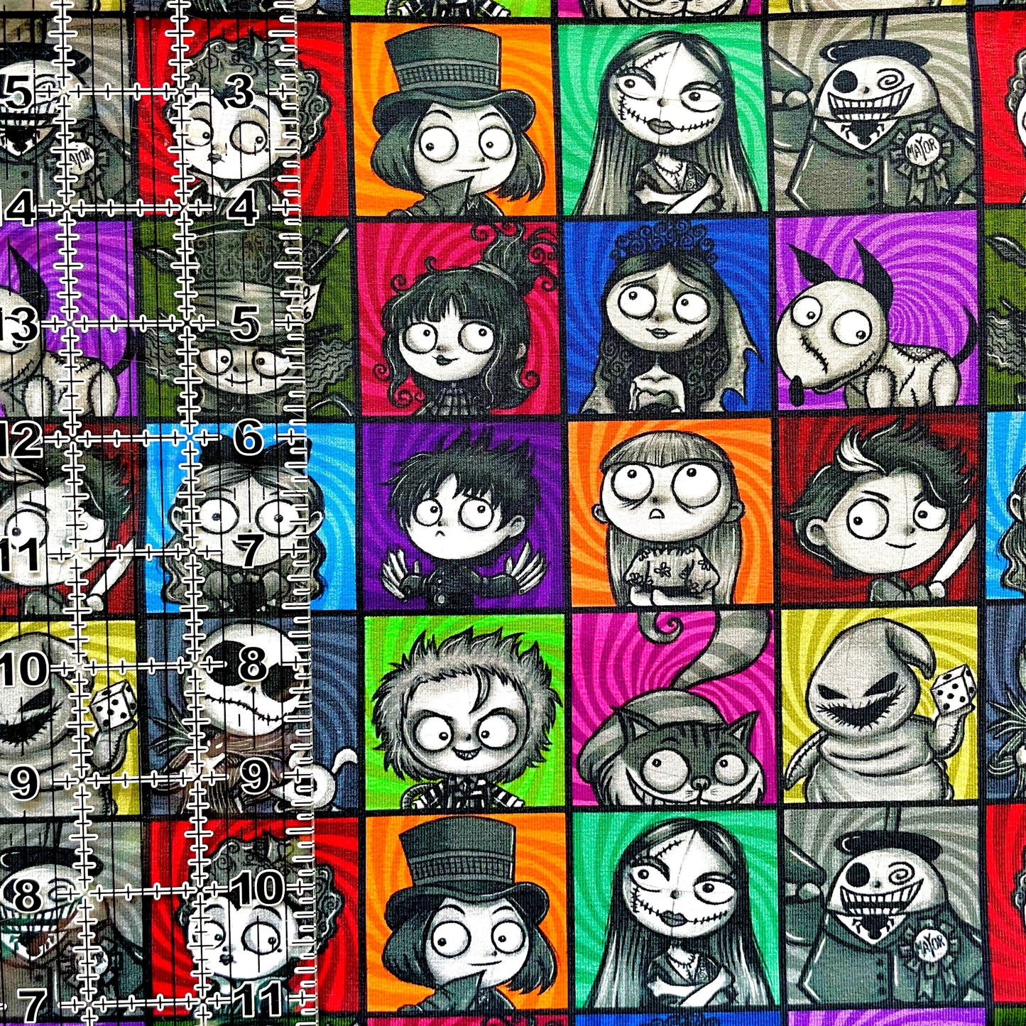 9x14 Tumbler Cut, Custom Fabric, CottonSpandex, High Quality, Halloween, Mask Cut, Tumbler Fabric, Burton Chibi Blocks