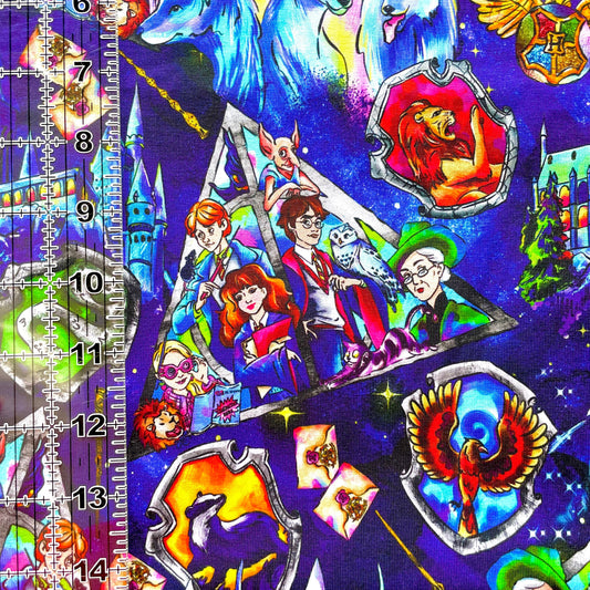 9x14 Tumbler Cut, Custom Fabric, CottonSpandex, High Quality, Mask Cut, Tumbler Fabric, Movie, Magic, Wizard, HP, Wizardly Triangles