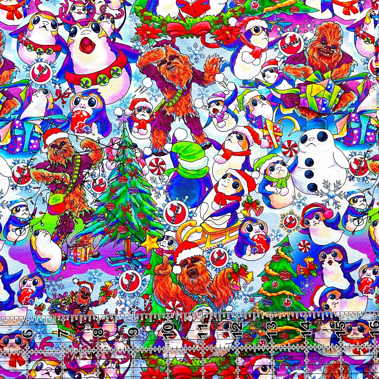 9x14 Tumbler Cut, Custom Fabric, CottonSpandex, High Quality, Mask Cut, Tumbler Fabric, Child, Wars, Star, Christmas, Chewy, Merry Porgmas
