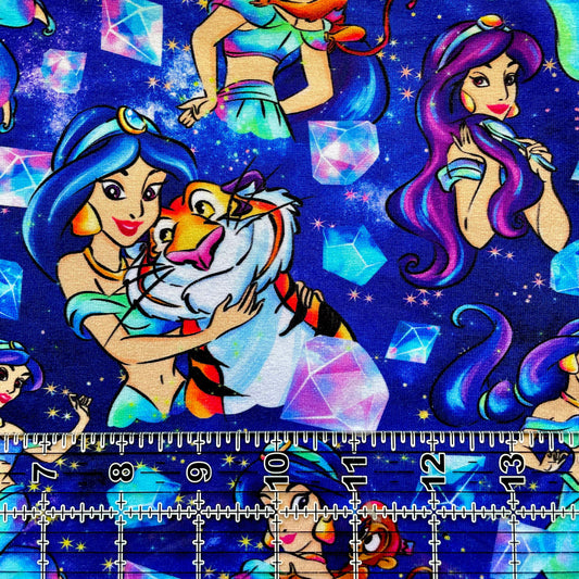 9x14 Tumbler Cut, Custom Fabric, CottonSpandex, High Quality, Mask Cut, Tumbler Fabric, Disney, Magic, Cartoons, Princess, Jasmine