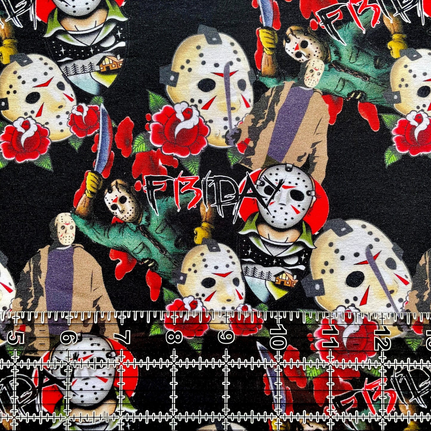 9x14 Tumbler Cut, Custom Fabric, CottonSpandex, High Quality, Mask Cut, Tumbler Fabric, Halloween, Horror, Serial Killers, Friday, Scary