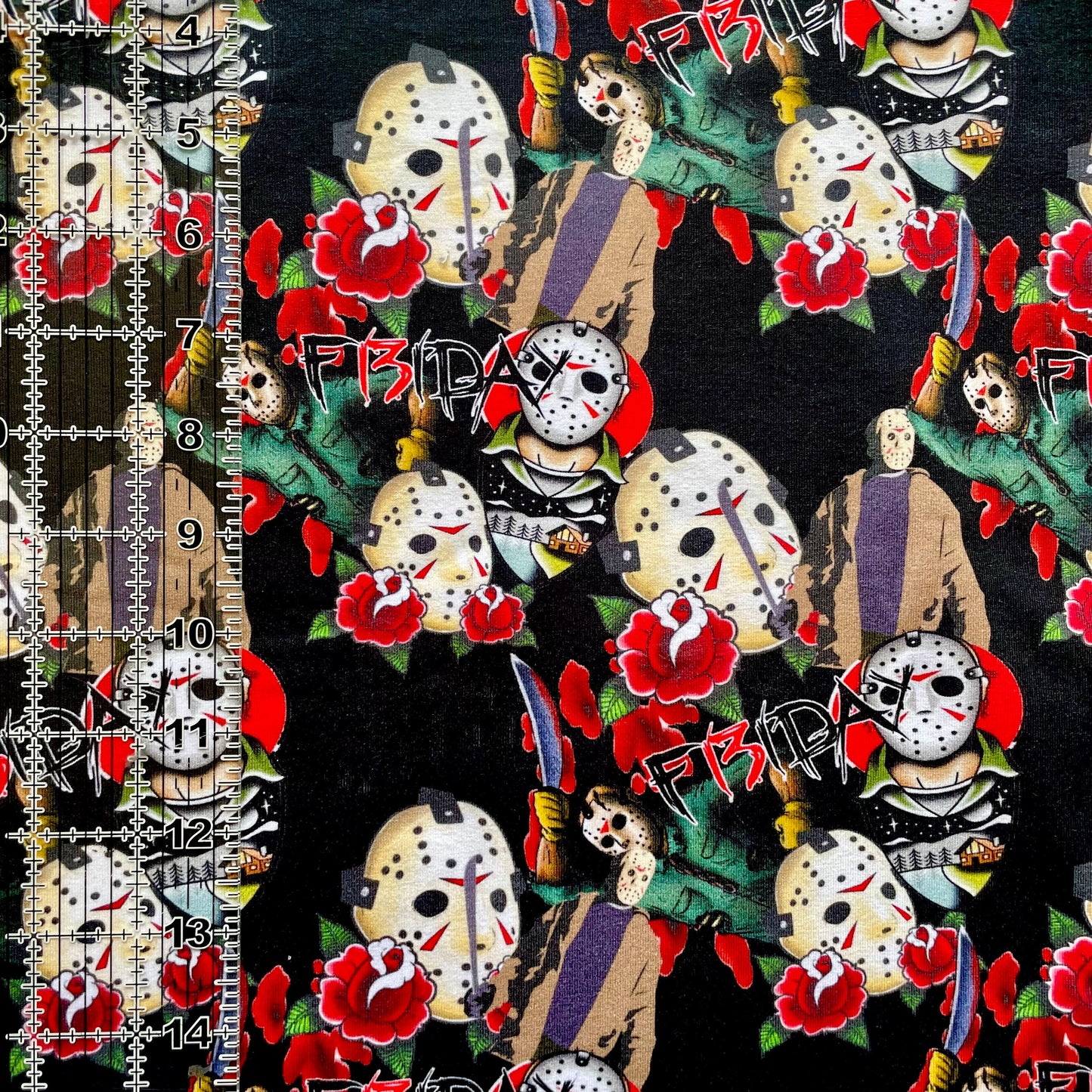 9x14 Tumbler Cut, Custom Fabric, CottonSpandex, High Quality, Mask Cut, Tumbler Fabric, Halloween, Horror, Serial Killers, Friday, Scary