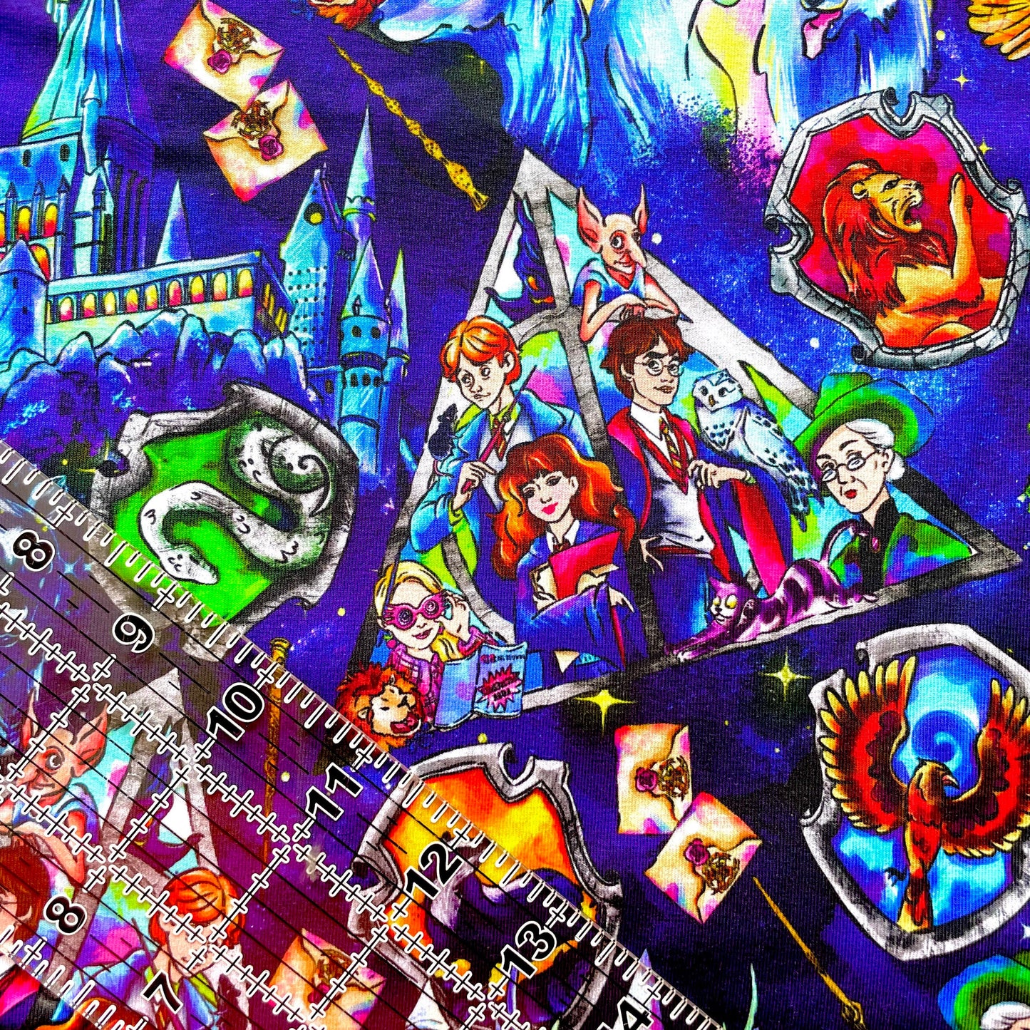 9x14 Tumbler Cut, Custom Fabric, CottonSpandex, High Quality, Mask Cut, Tumbler Fabric, Movie, Magic, Wizard, HP, Wizardly Triangles