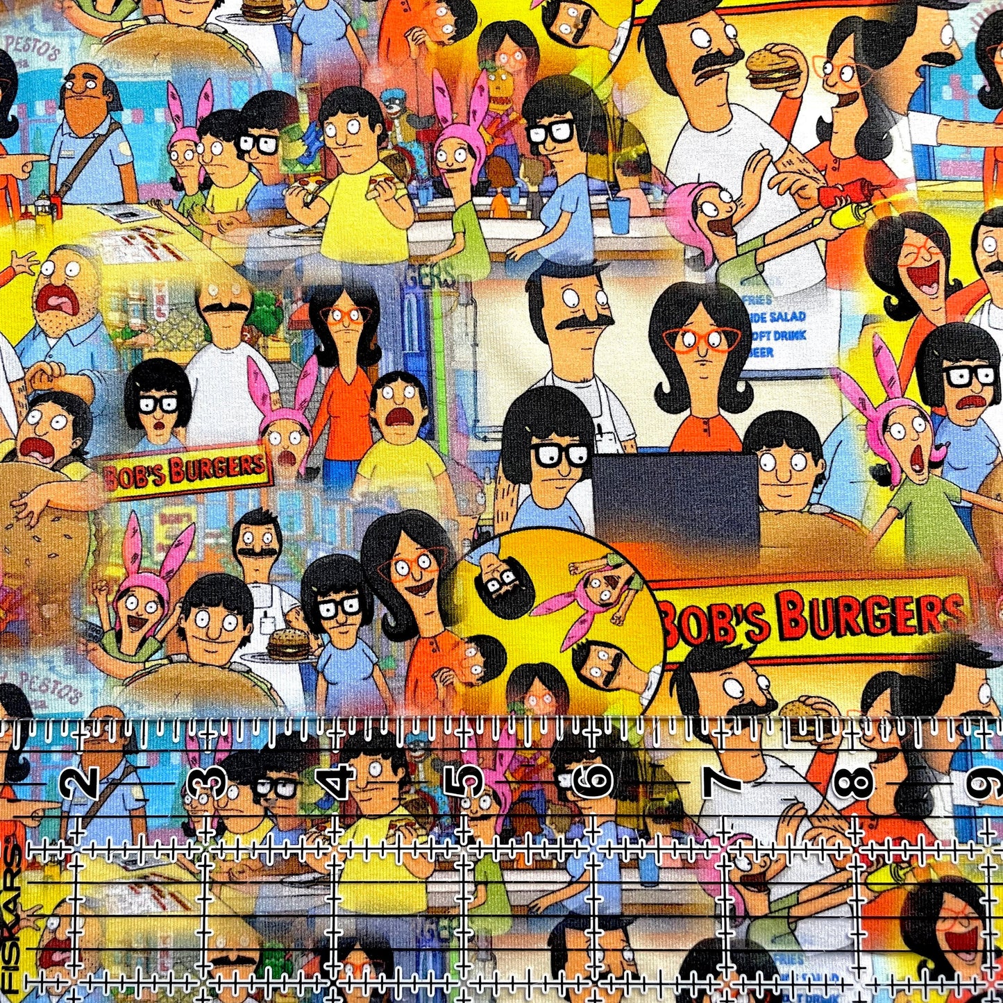 9x14 Tumbler Cut, Custom Fabric, CottonSpandex, High Quality, Mask Cut, Tumbler Fabric, TV, Show, Comedy, Cartoon, Burger, Funny