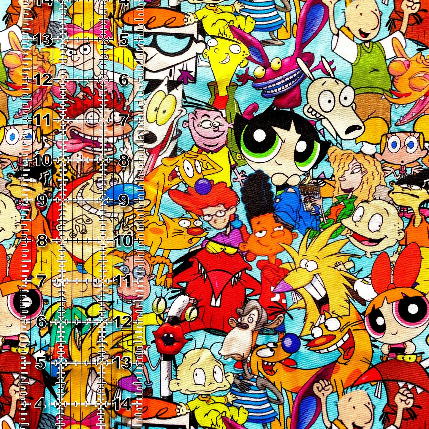 9x14 Tumbler Cut, Custom Fabric, CW Cotton Woven, High Quality, Mask Cut, Tumbler Fabric, 90s Cartoons, Throwback, Classic, TV, Blue