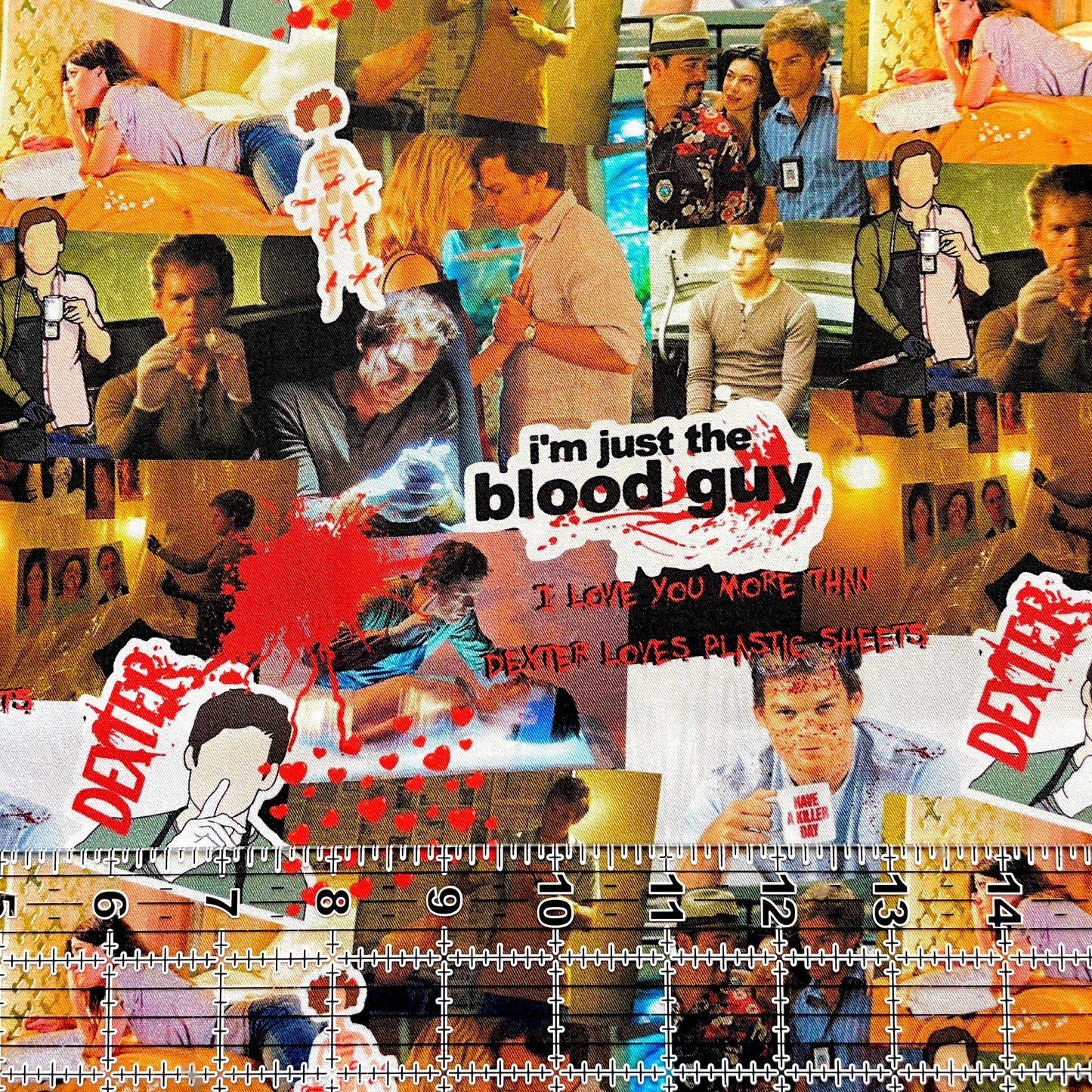 9x14 Tumbler Cut, Custom Fabric, CW Cotton Woven, High Quality, Mask Cut, Tumbler Fabric, TV, Show, Blood Guy, Killer