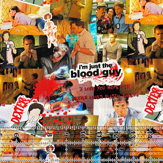 9x14 Tumbler Cut, Custom Fabric, CW Cotton Woven, High Quality, Mask Cut, Tumbler Fabric, TV, Show, Blood Guy, Killer