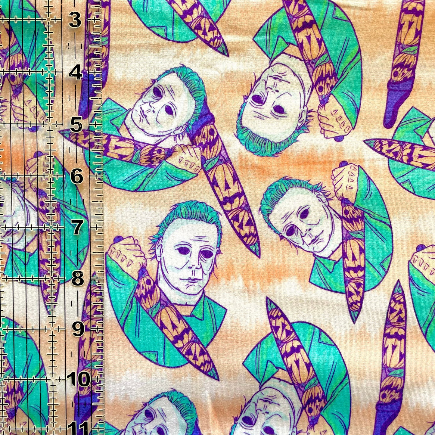 9x14 Tumbler Cut, Custom Fabric, CottonSpandex, High Quality, Halloween, Mask Cut, Killers, Tumbler Fabric, Horror, Pastel Halloween