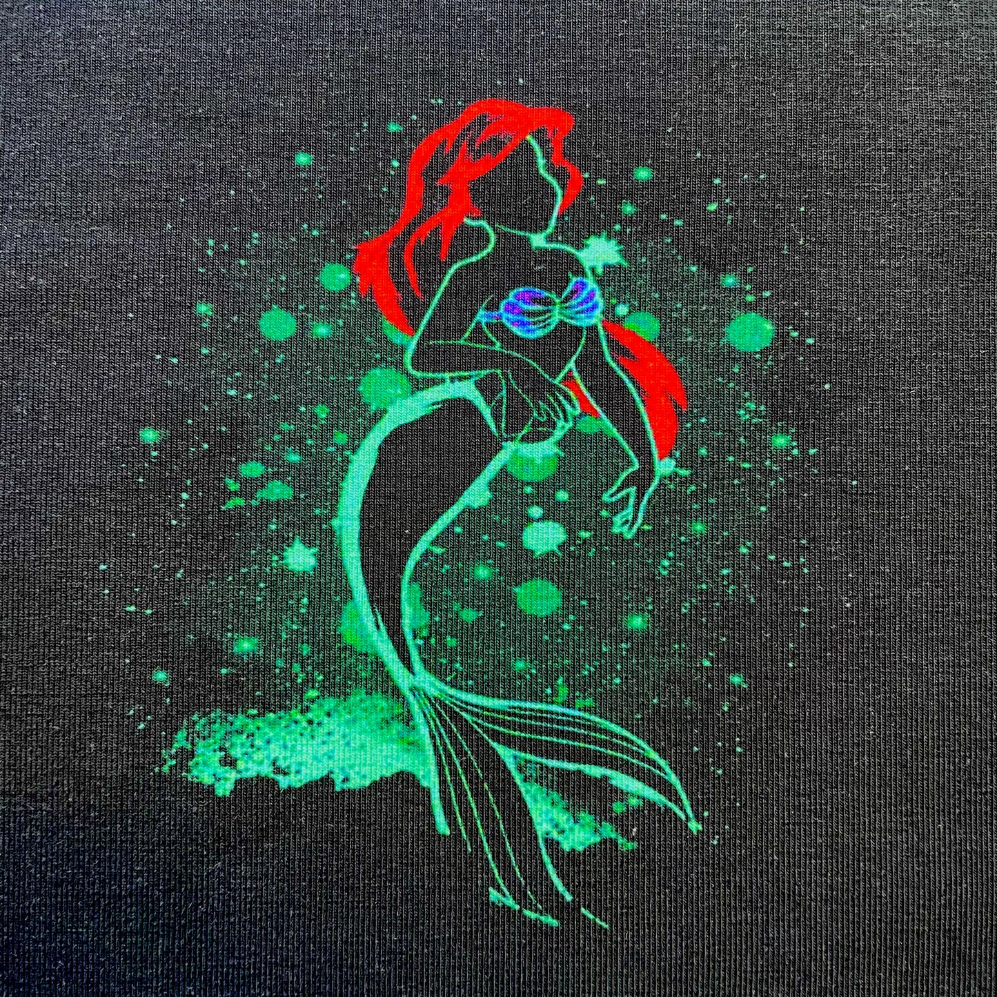 **9x12** Tumbler Cut, Custom Fabric, CottonSpandex, High Quality, Princess, Ariel, Black, Precut