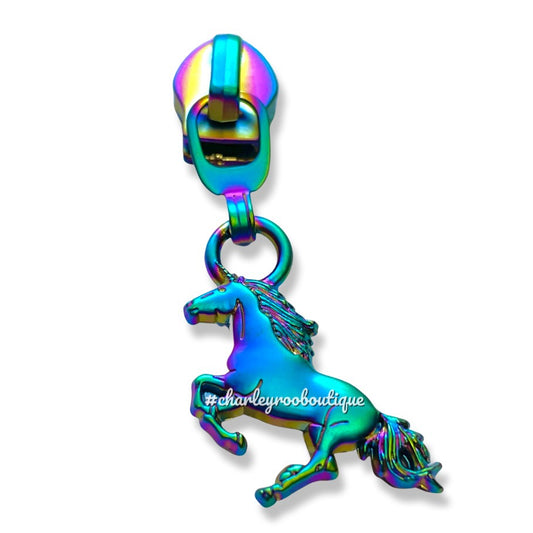 Zipper Pull, Unicorn, Matte Rainbow