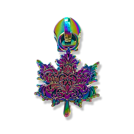 Zipper Pull, Autumn Leaf, Rainbow