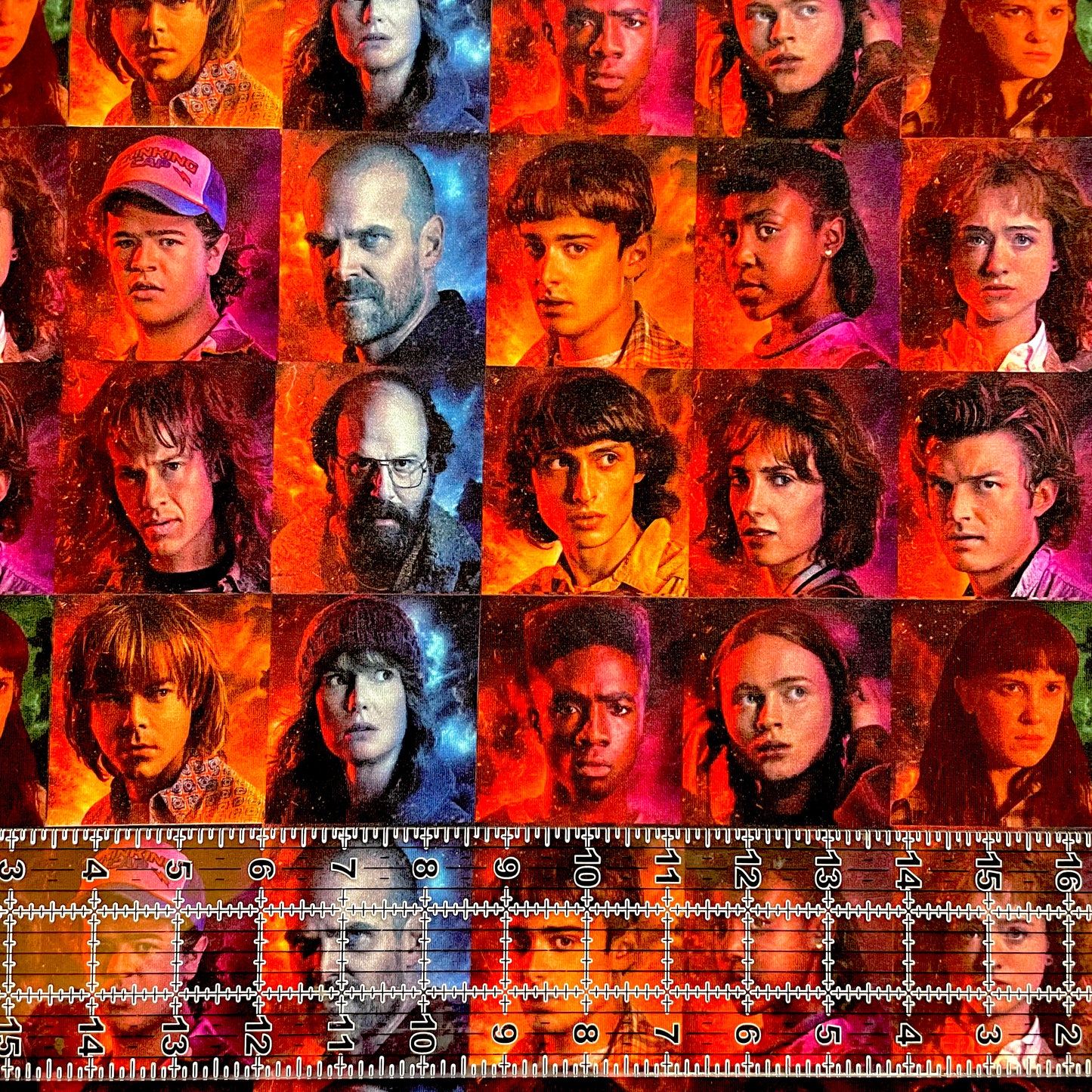 9x14 Tumbler Cut, Custom Fabric, CottonSpandex, High Quality, Mask Cut, Tumbler Fabric, Strange Friends, Faces, Blocks