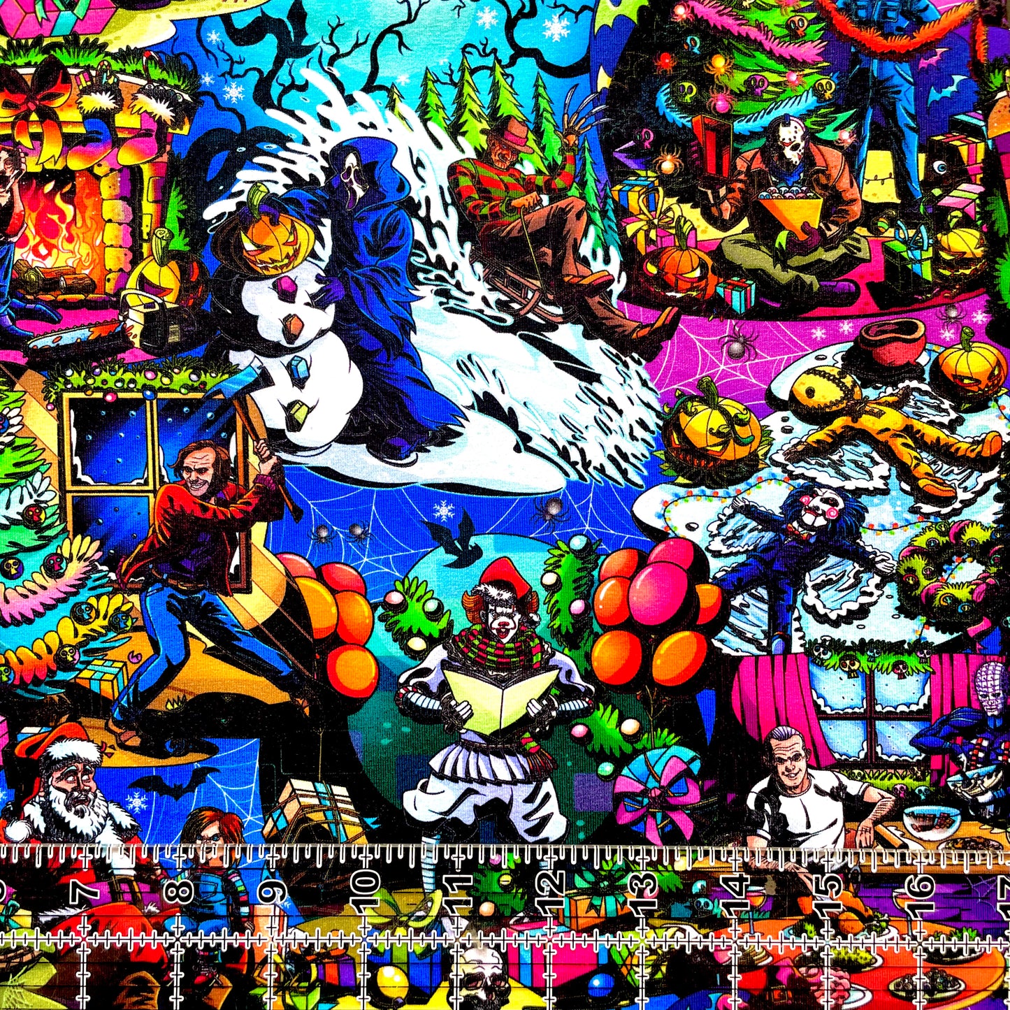 9x14 Tumbler Cut, Custom Fabric, CottonSpandex, High Quality, Mask Cut, Tumbler Fabric, Halloween, Horror, Killers, Christmas, Funny, Merry & Fright