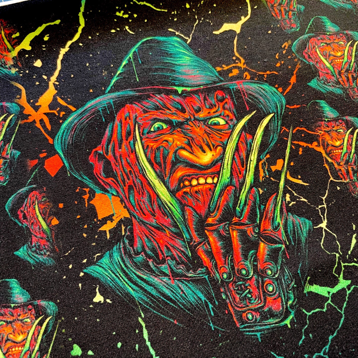 9x14 Tumbler Cut, Custom Fabric, CottonSpandex, High Quality, Halloween, Mask Cut, Killers, Horror, Killer, Neon, Freddy, Precut