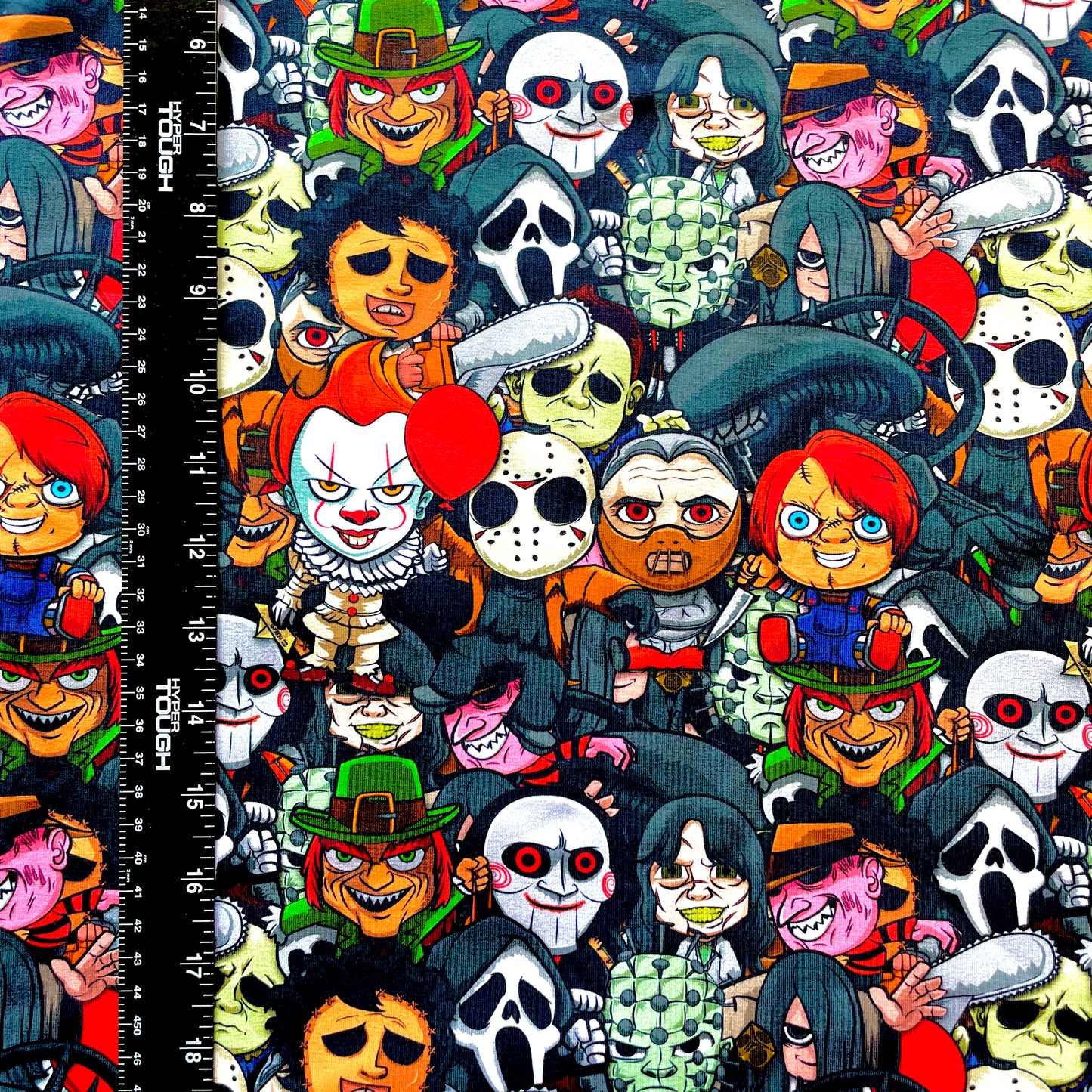 Half Yard, Chibi Horror Stack, Cotton Spandex