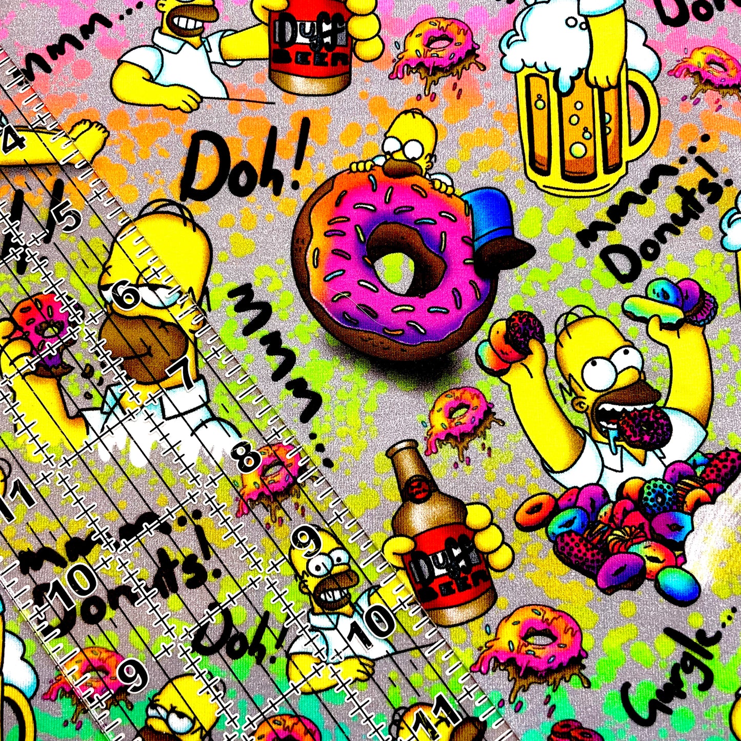 9x14 Tumbler Cut, Custom Fabric, CottonSpandex, High Quality, Mask Cut, Tumbler Fabric, Doh, Donut Guy