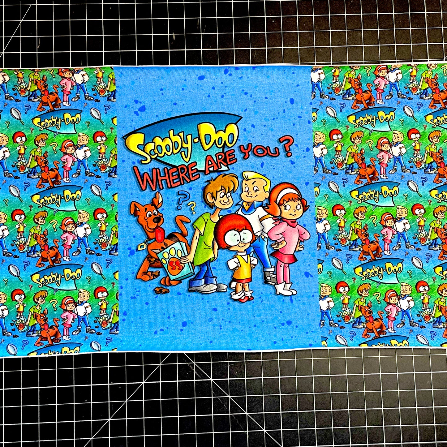 9x14 Tumbler Cut, Custom Fabric, CottonSpandex, High Quality, Mask Cut, Tumbler Fabric, Scooby Gang, Precut