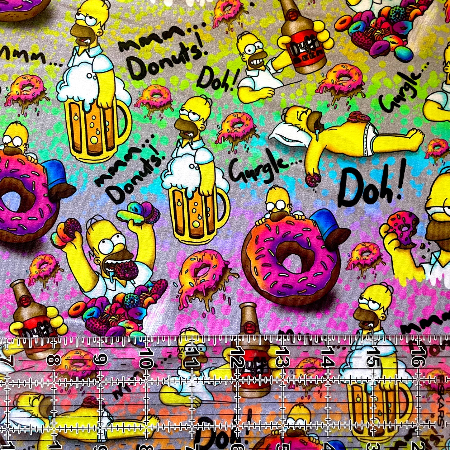 9x14 Tumbler Cut, Custom Fabric, CottonSpandex, High Quality, Mask Cut, Tumbler Fabric, Doh, Donut Guy
