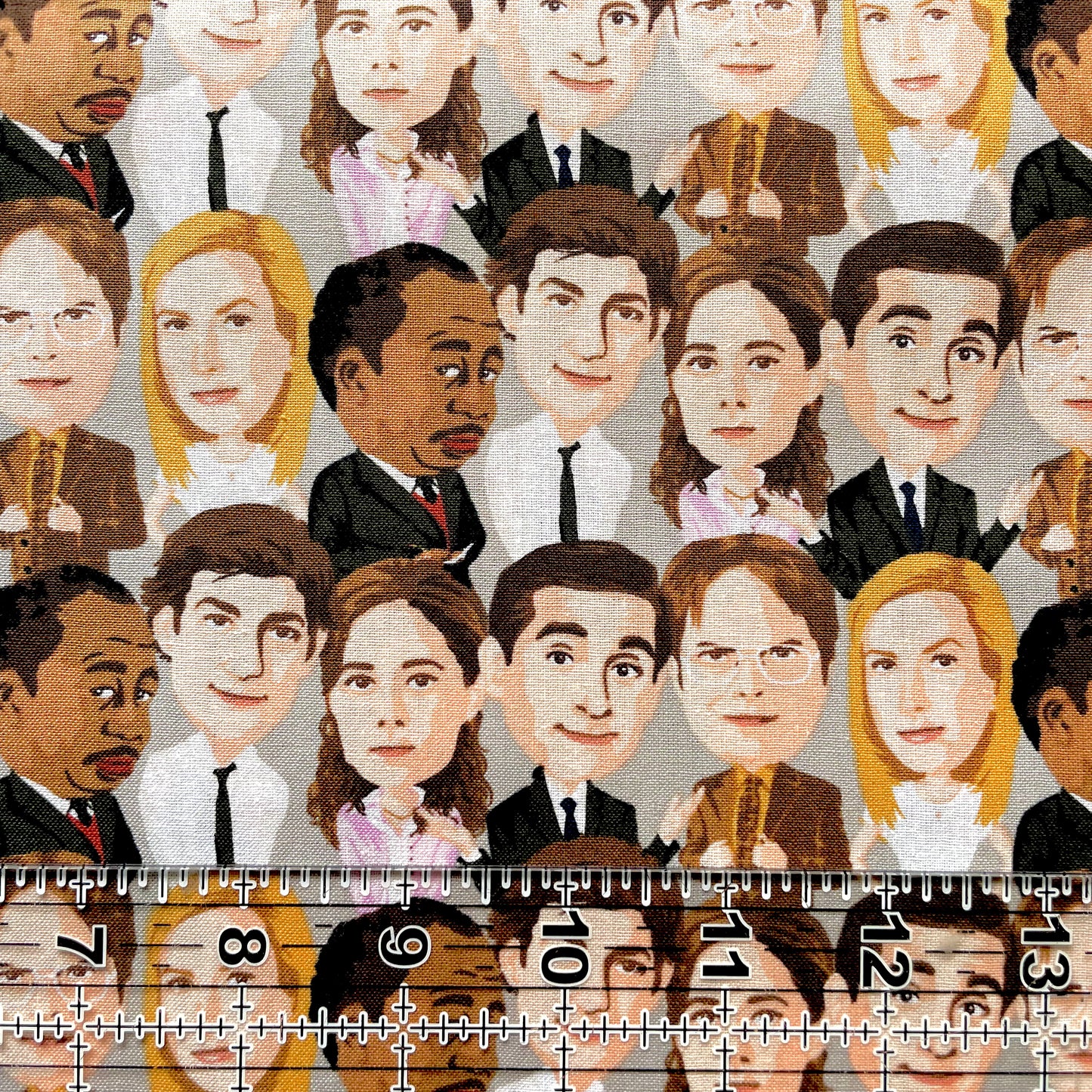 9x14 Tumbler Cut, Custom Fabric, CW Cotton Woven, High Quality, Mask Cut, Tumbler Fabric, TV, Series, Comedy, Dwight, Office Faces