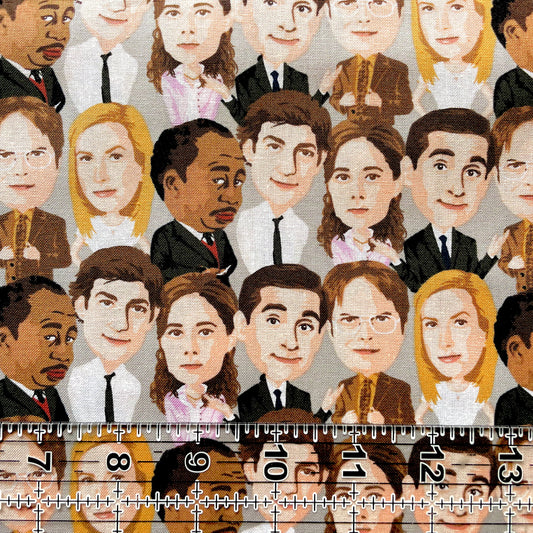 9x14 Tumbler Cut, Custom Fabric, CW Cotton Woven, High Quality, Mask Cut, Tumbler Fabric, TV, Series, Comedy, Dwight, Office Faces