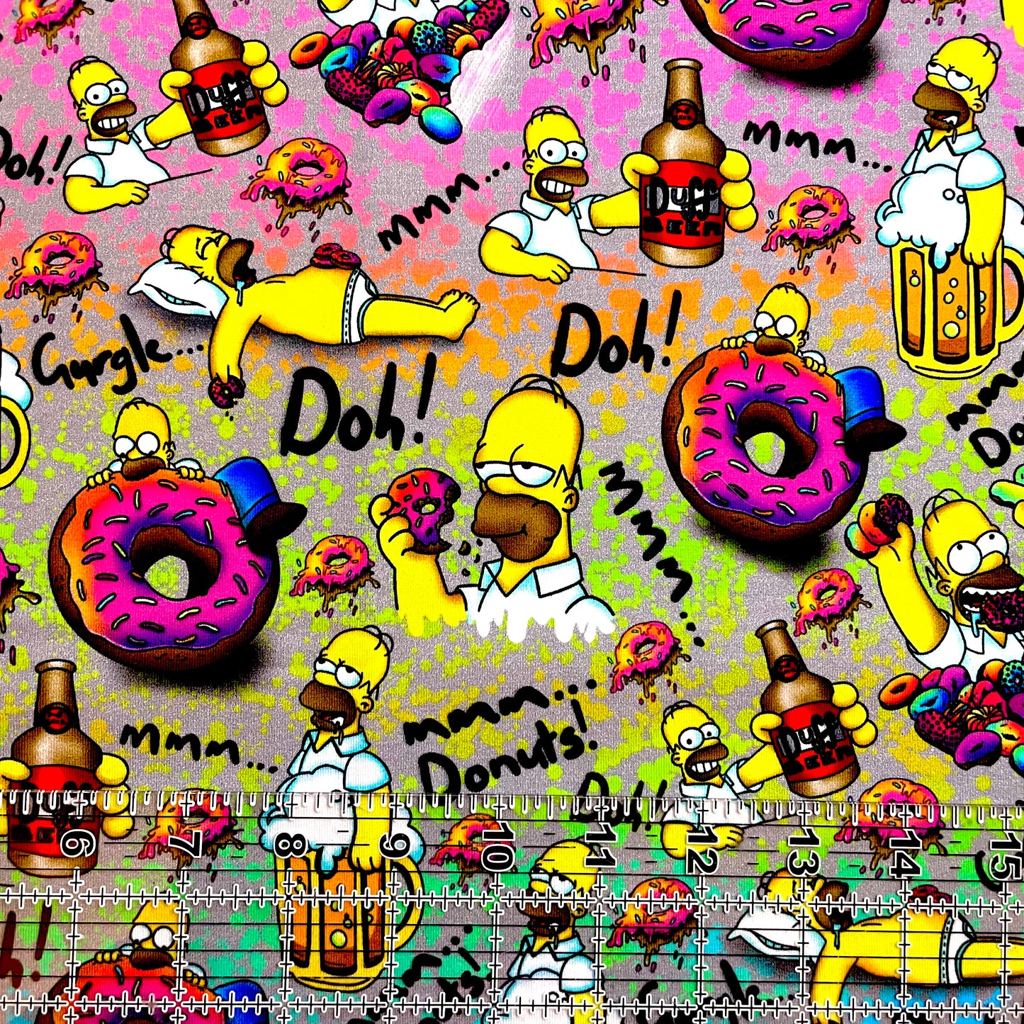 9x14 Tumbler Cut, Custom Fabric, CottonSpandex, High Quality, Mask Cut, Tumbler Fabric, Doh, Donut Guy