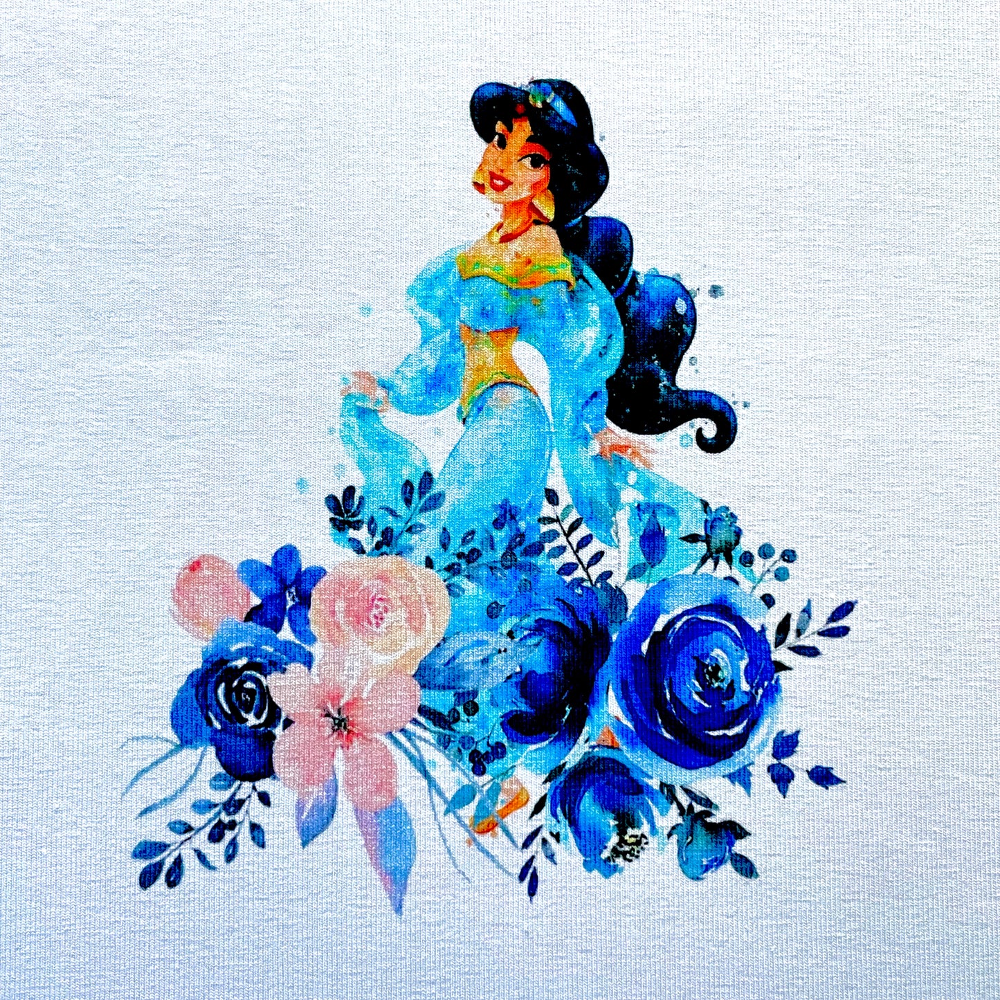 **9x12** Tumbler Cut, Custom Fabric, CottonSpandex, High Quality, Princess, Jasmine, White, Precut