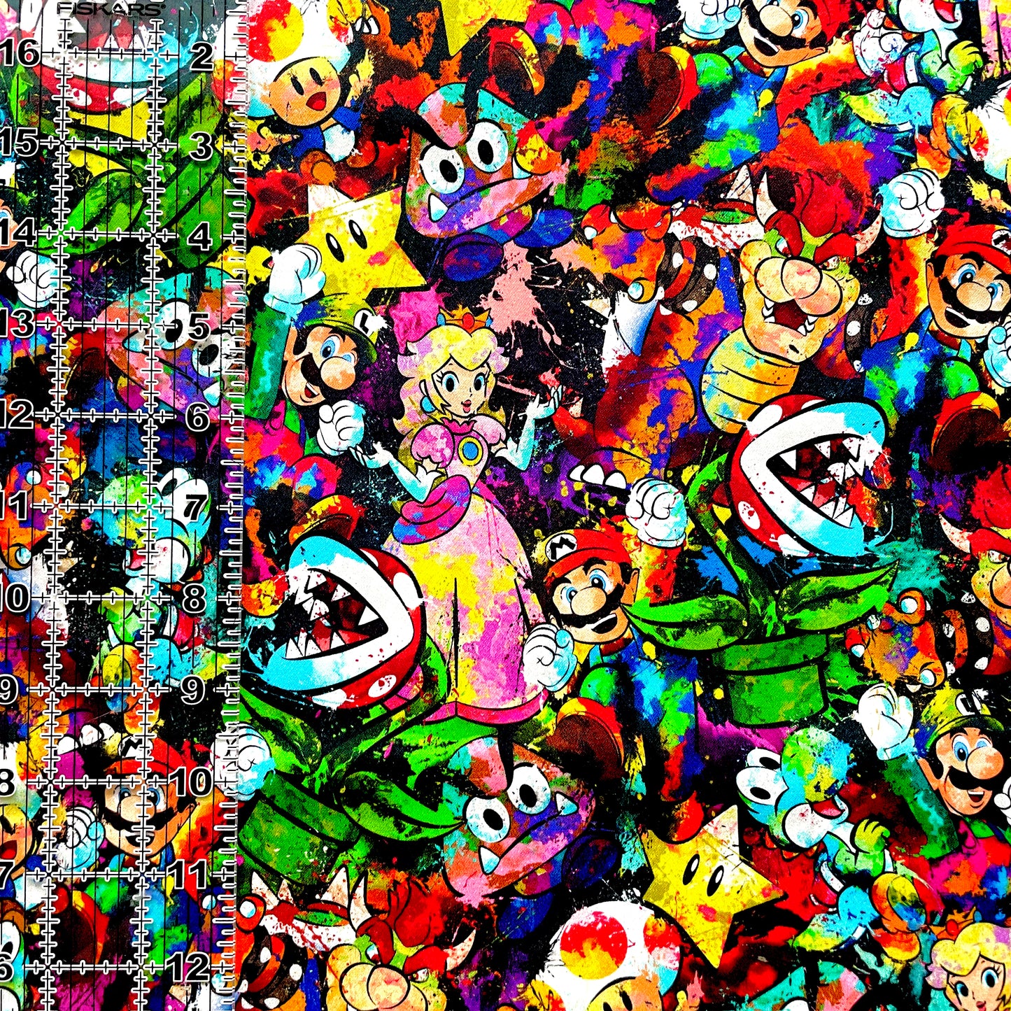 9x14 Tumbler Cut, Custom Fabric, CW Cotton Woven, High Quality, Mask Cut, Tumbler Fabric, Nintendo, Gamer, Retro Mario