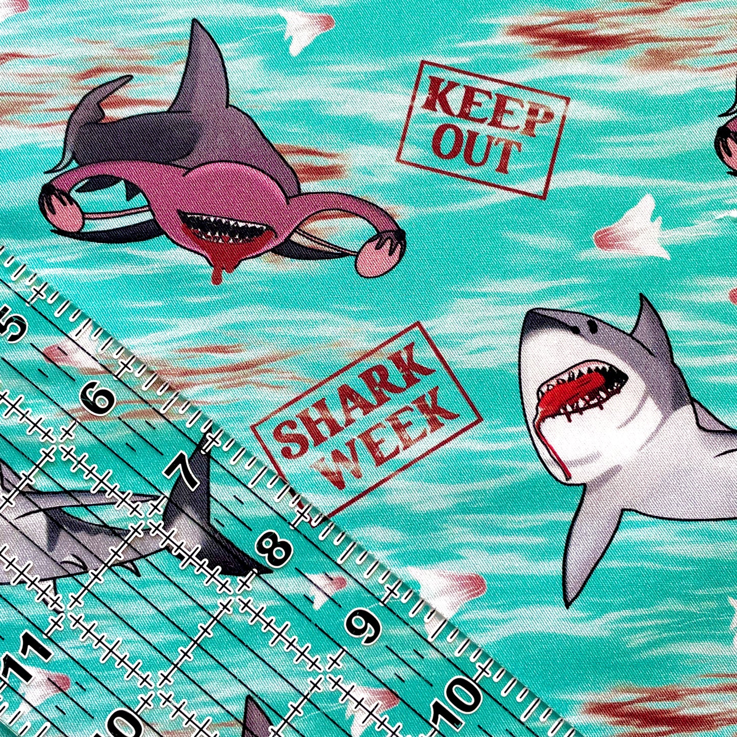9x14 Tumbler Cut, Custom Fabric, CW Cotton Woven, High Quality, Mask Cut, Tumbler Fabric, Adult Humor, Menstruation, Ovaries, Uterus, Shark Week, Funny, Naughty