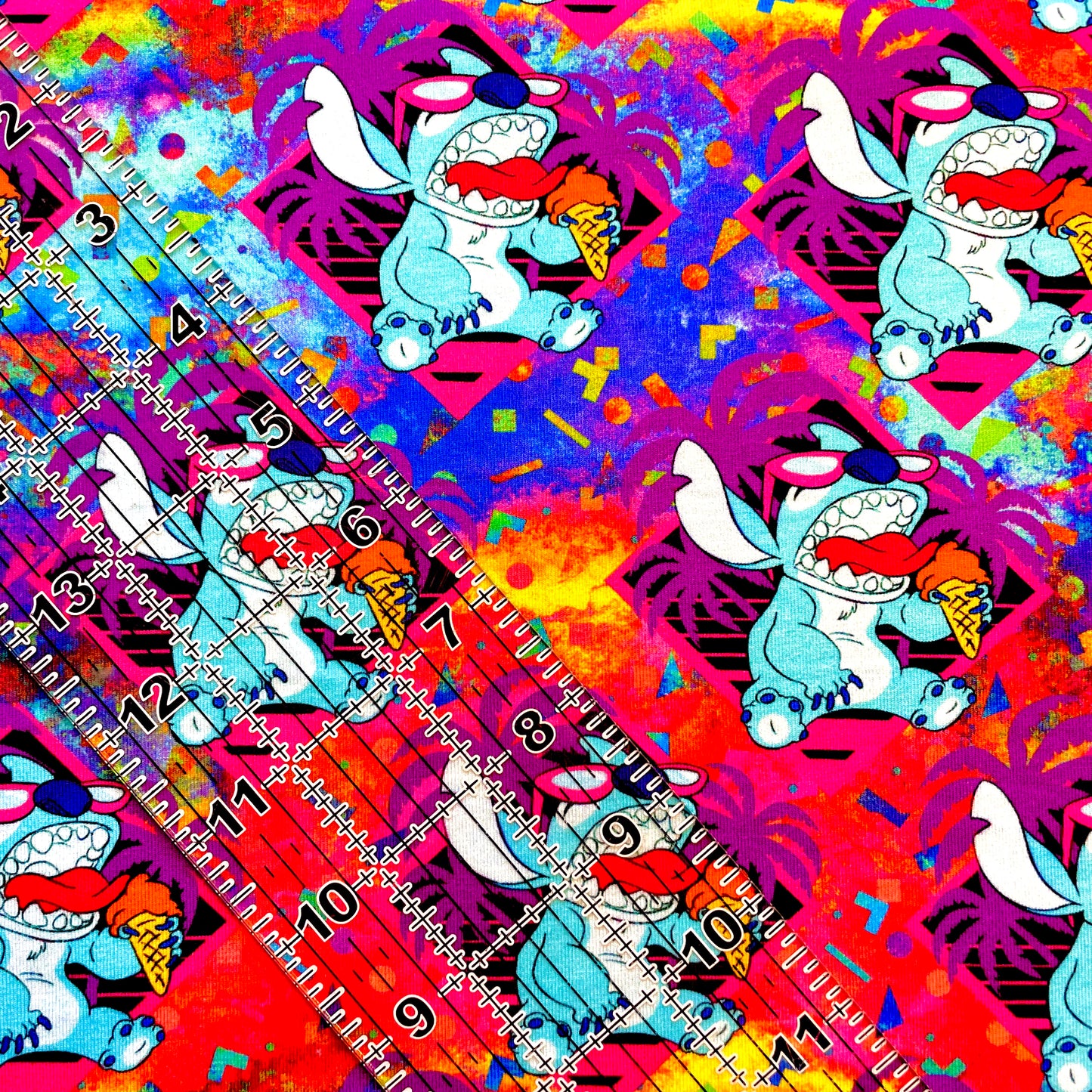 9x14 Tumbler Cut, Custom Fabric, CottonSpandex, High Quality, Mask Cut, Tumbler Fabric, Colorful, Vibrant, 626, Ice Cream, Retro Summer Stitch