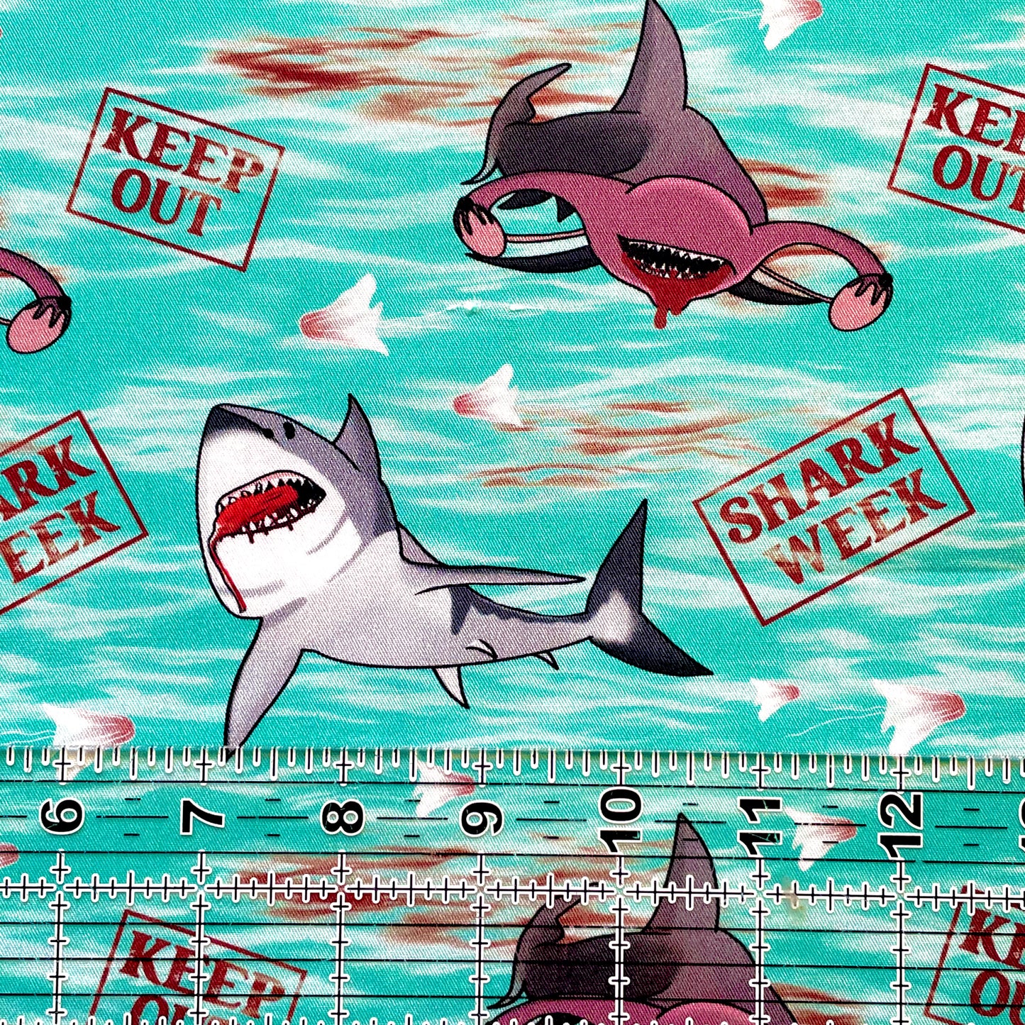 9x14 Tumbler Cut, Custom Fabric, CW Cotton Woven, High Quality, Mask Cut, Tumbler Fabric, Adult Humor, Menstruation, Ovaries, Uterus, Shark Week, Funny, Naughty