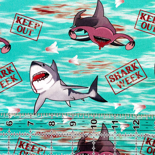 9x14 Tumbler Cut, Custom Fabric, CW Cotton Woven, High Quality, Mask Cut, Tumbler Fabric, Adult Humor, Menstruation, Ovaries, Uterus, Shark Week, Funny, Naughty