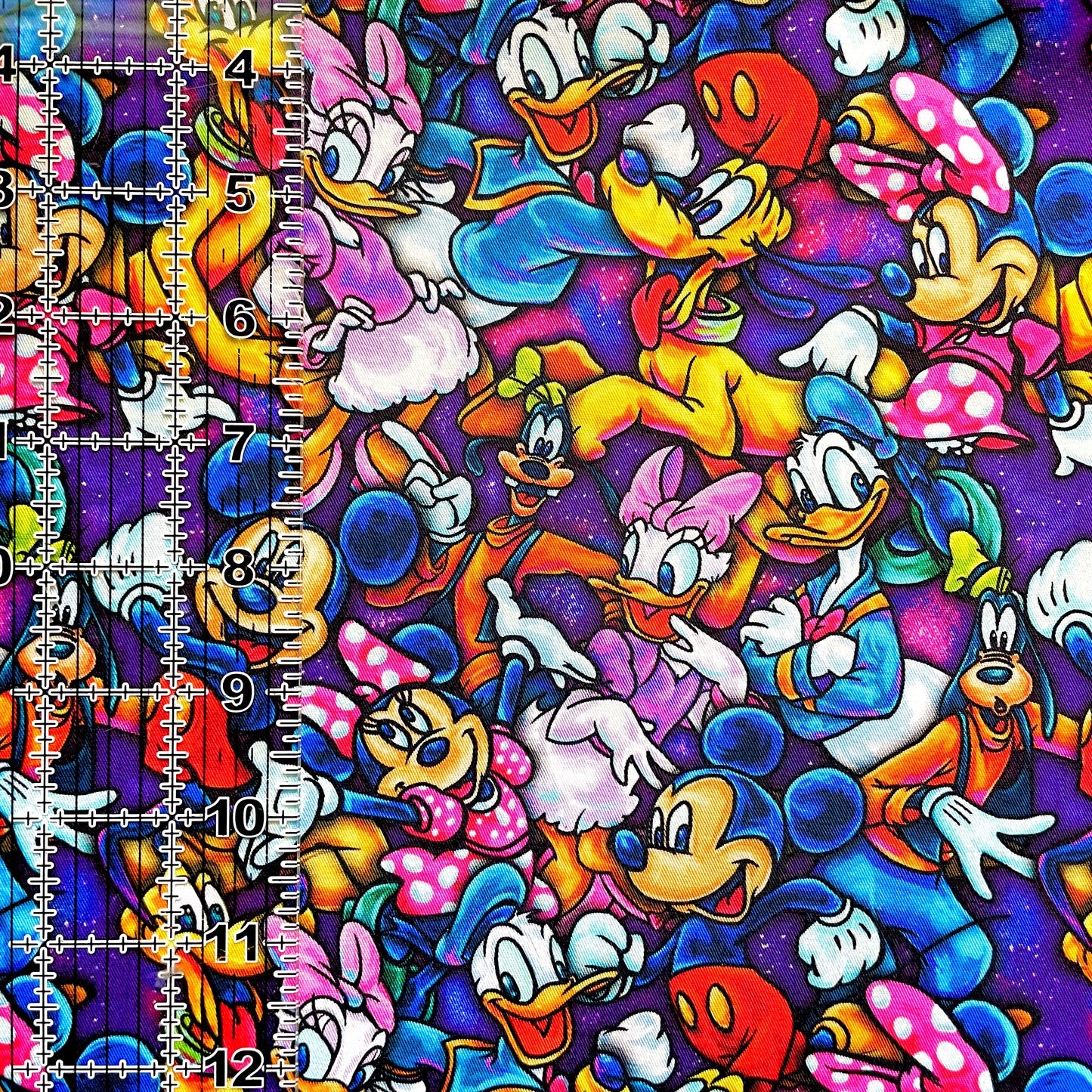 9x14 Tumbler Cut, Custom Fabric, CW Cotton Woven, High Quality, Mask Cut, Tumbler Fabric, Mickey, Disney, Party, Purple