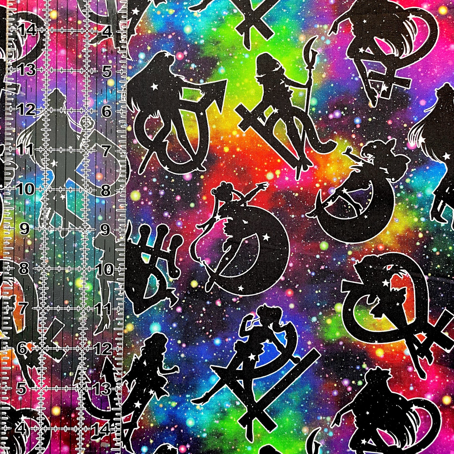 9x14 Tumbler Cut, Custom Fabric, CW Cotton Woven, High Quality, Mask Cut, Tumbler Fabric, Anime, Girls, SM Galaxy Silhouttes