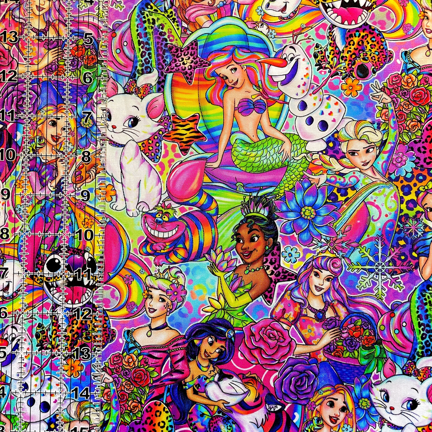 9x14 Tumbler Cut, Custom Fabric, CW Cotton Woven, High Quality, Mask Cut, Tumbler Fabric, TV, Cartoons, 90s, Frank, Lisa, Princess, Reg Scale