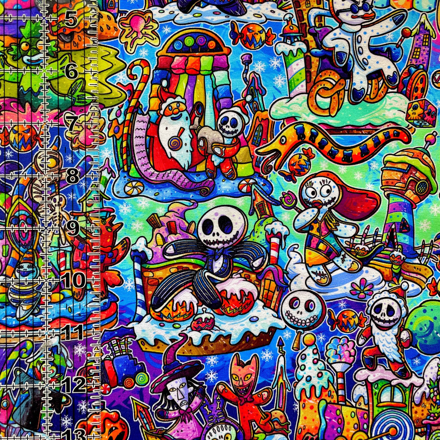 9x14 Tumbler Cut, Custom Fabric, CottonSpandex, High Quality, Mask Cut, Tumbler Fabric, Nightmare, Jack, Christmas, Gingerbread NBC