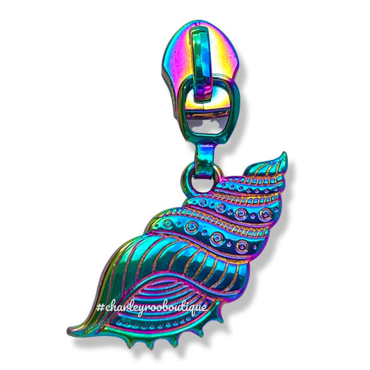 Zipper Pull, Seashell, Shell, Rainbow