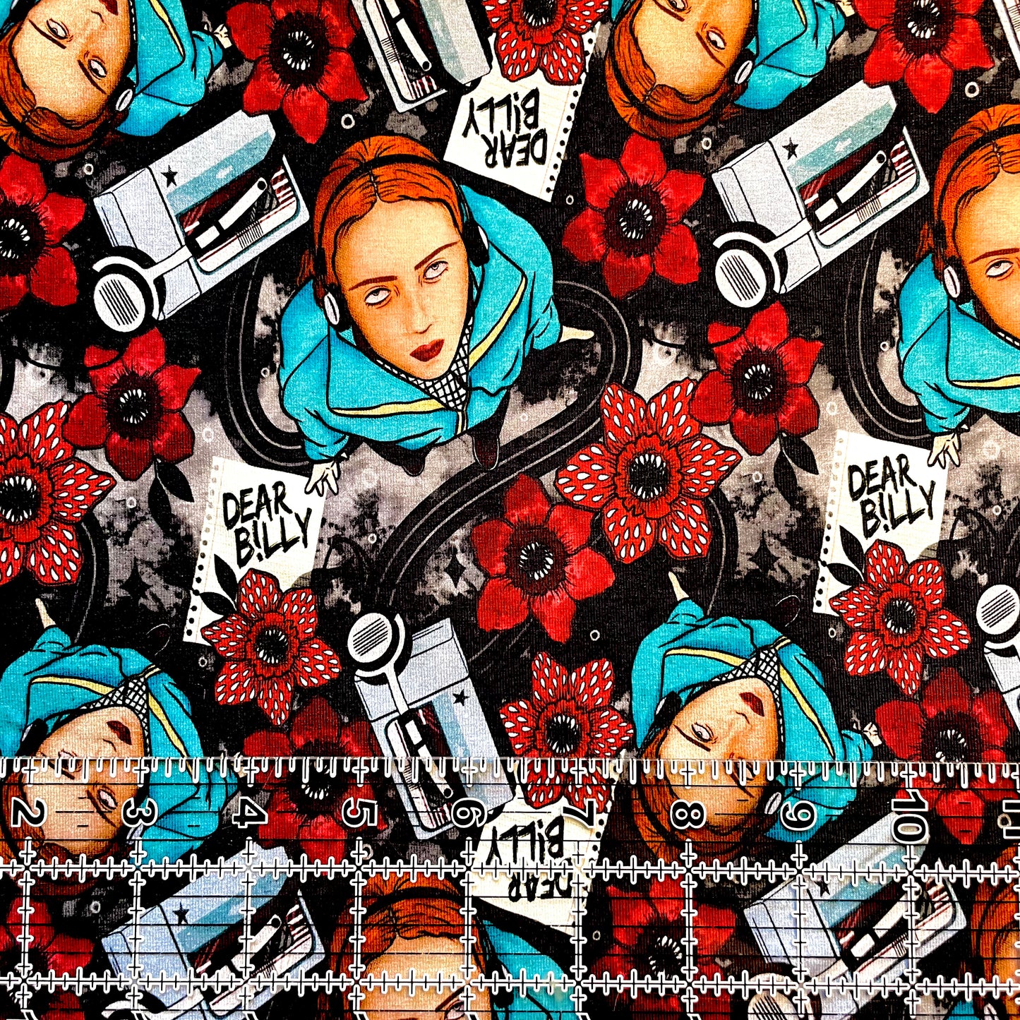 9x14 Tumbler Cut, Custom Fabric, CottonSpandex, High Quality, Halloween, Mask Cut, Tumbler Fabric, Don’t Lie, Max, Strange Friends, Dear Billy
