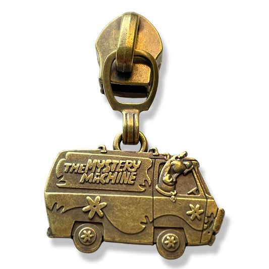 Zipper Pull, Scooby, Scooby Hippie Van, Throwback, Antique Brass