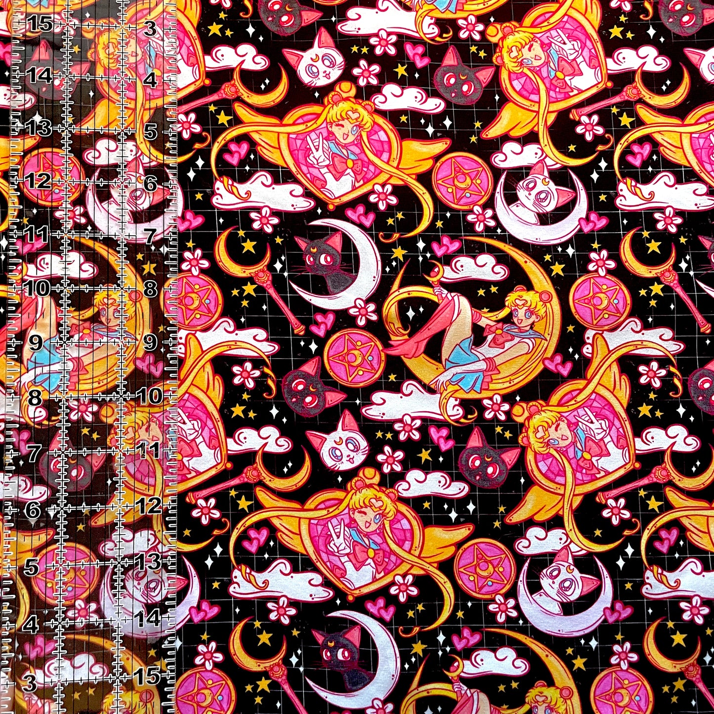 9x14 Tumbler Cut, Custom Fabric, CottonSpandex, High Quality, Mask Cut, Tumbler Fabric, Anime, Pink Sailor