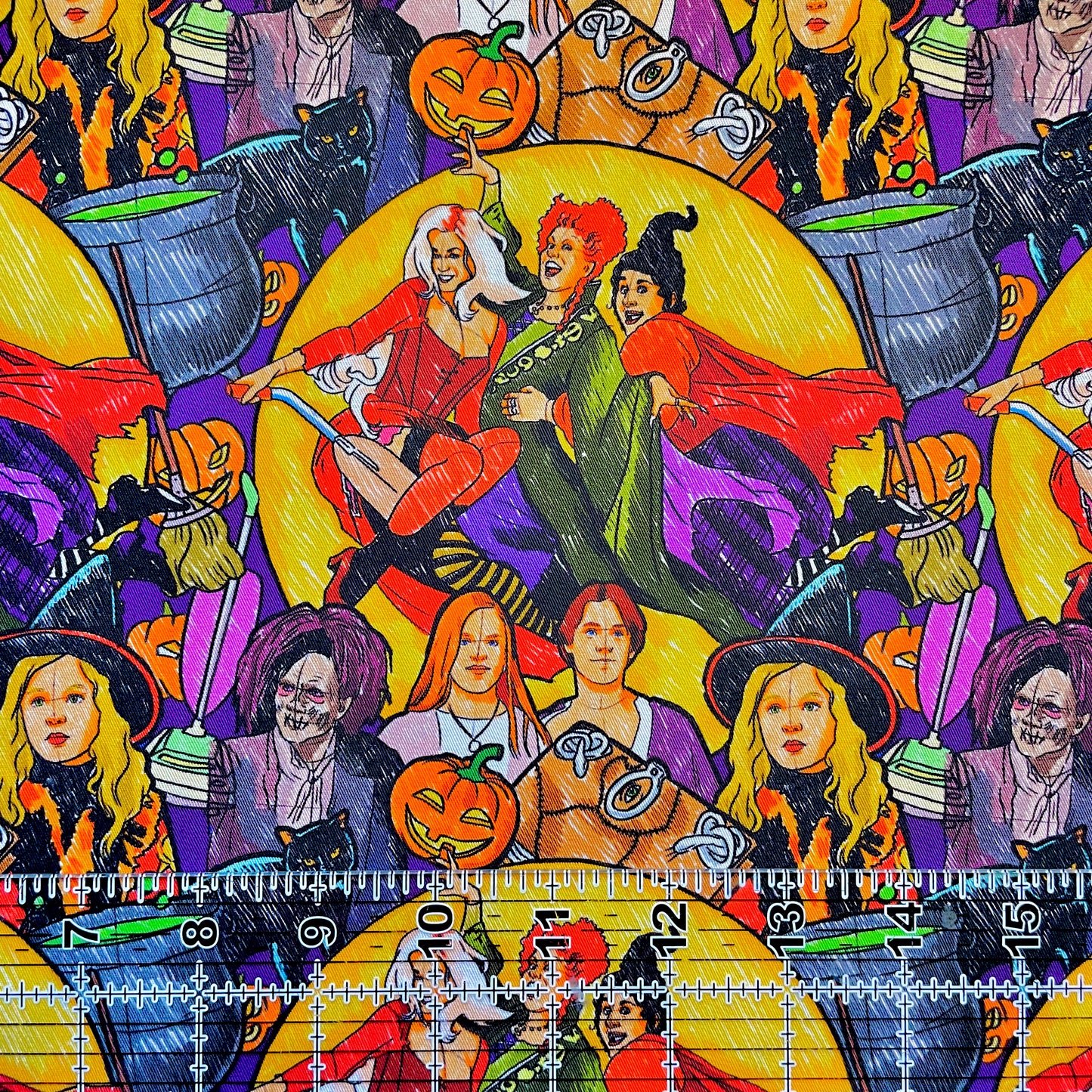 9x14 Tumbler Cut, Custom Fabric, CW Cotton Woven, High Quality, Mask Cut, Tumbler Fabric, Witch, Hocus, Spell, Pocus, Halloween, Eden, Amuck