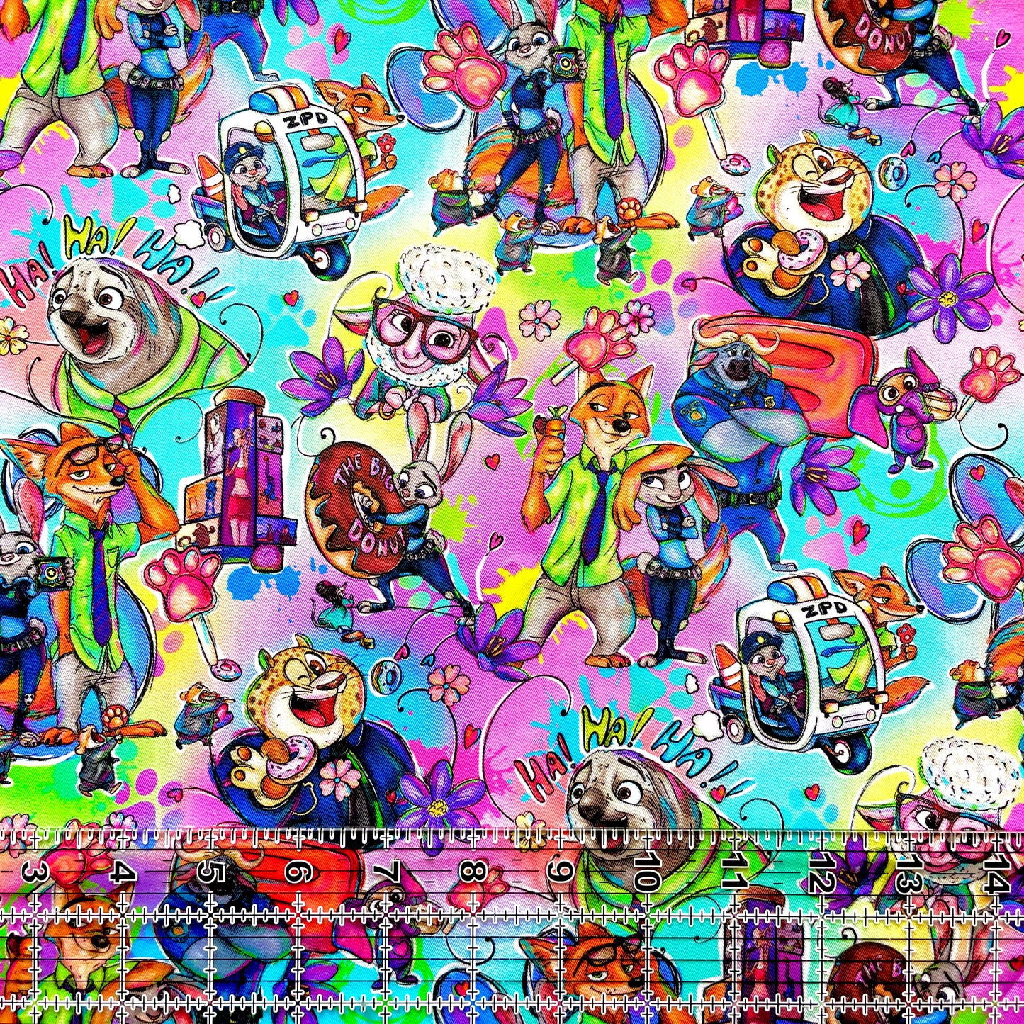 9x14 Tumbler Cut, Custom Fabric, CW Cotton Woven, High Quality, Mask Cut, Tumbler Fabric, Zoo Friends, Sloth, Bunny, Fox