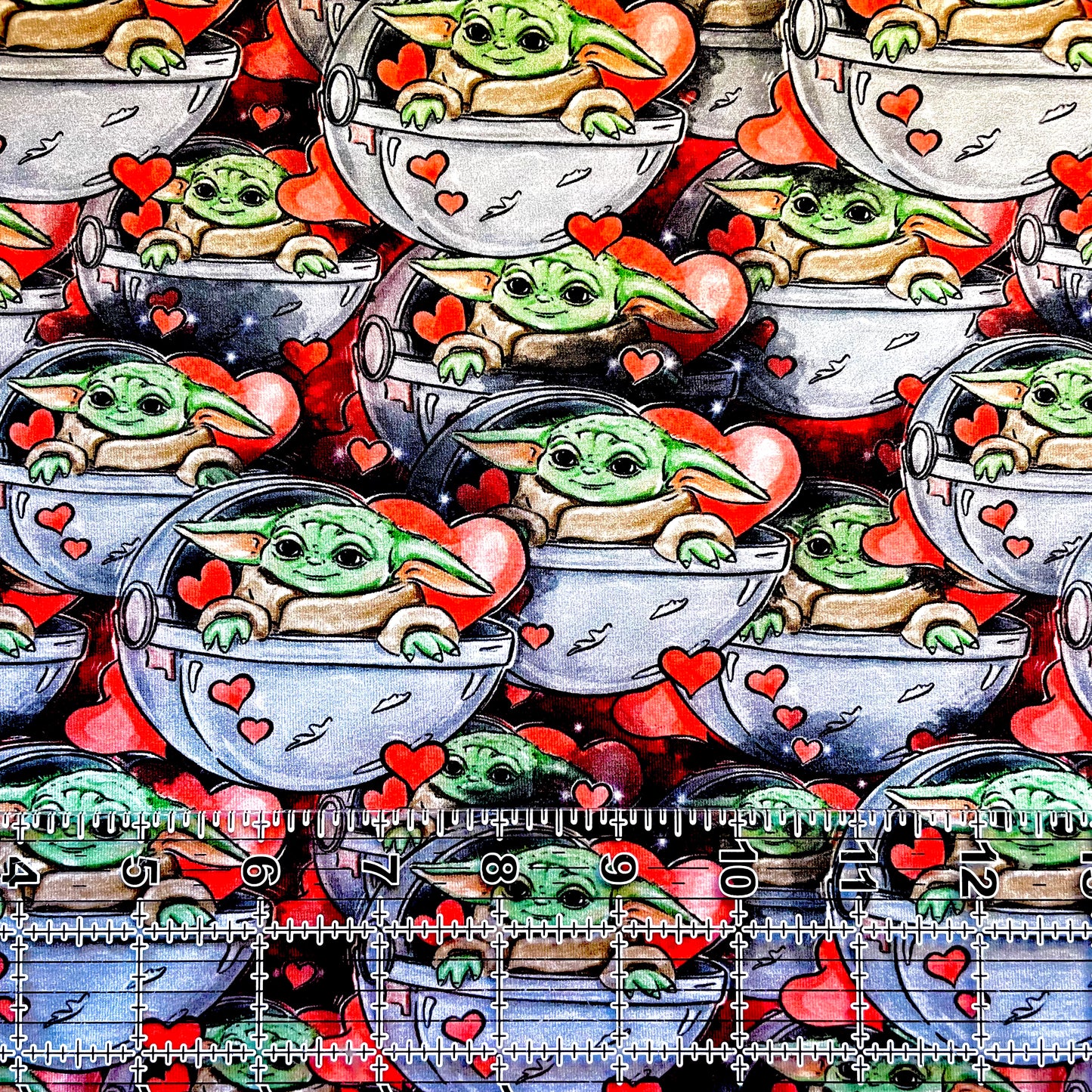 9x14 Tumbler Cut, Custom Fabric, CottonSpandex, High Quality, Mask Cut, Tumbler Fabric, Valentines, Love, Vday, Yoda One for Me