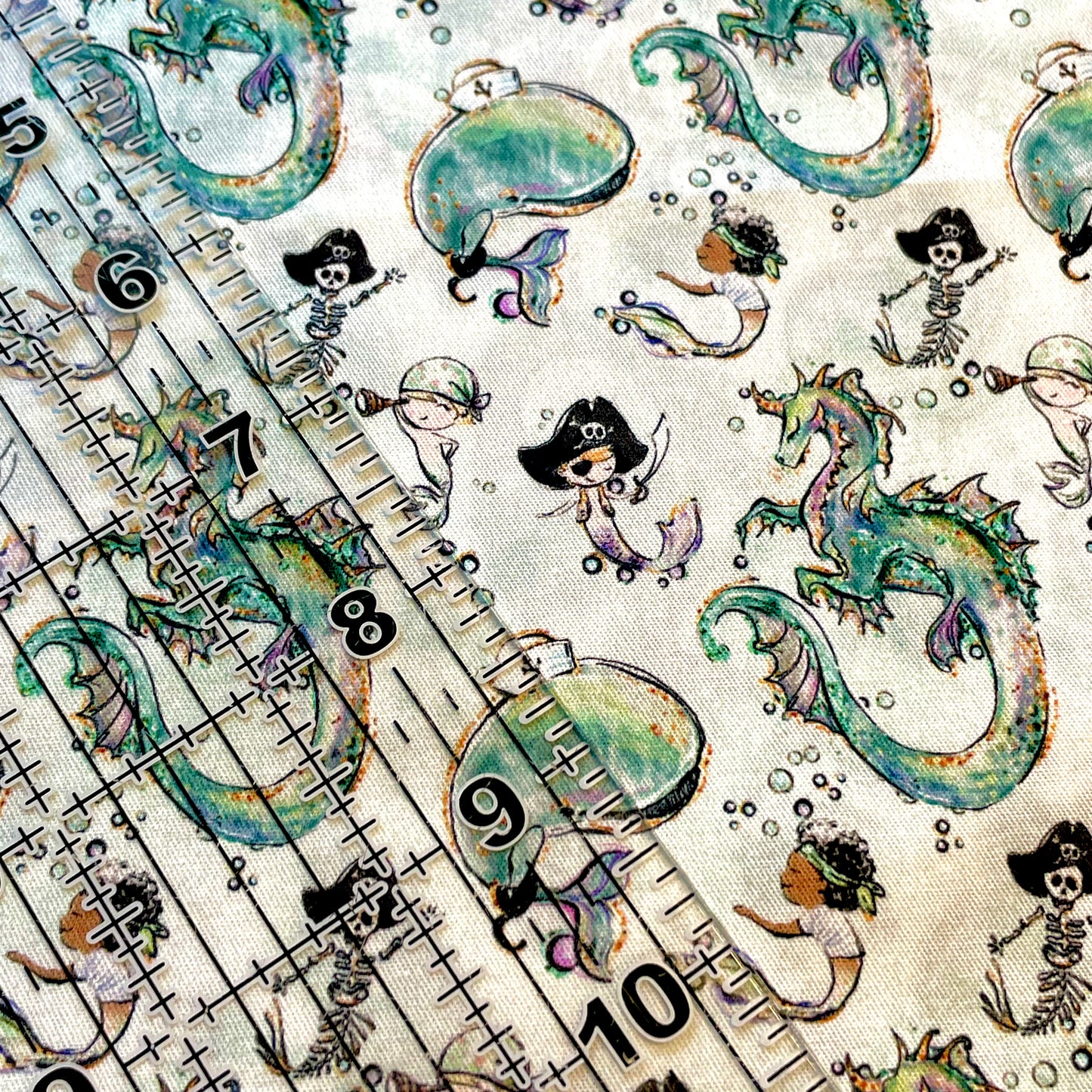 9x14 Tumbler Cut, Custom Fabric, CW Cotton Woven, High Quality, Mask Cut, Tumbler Fabric, Sea Dragons, Pirate, Ocean, Beach, Summer, Mermaids, Mermen