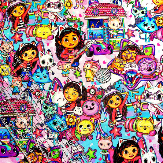 9x14 Tumbler Cut, Custom Fabric, CW Cotton Woven, High Quality, Mask Cut, Tumbler Fabric, Gabby and Kitty, New
