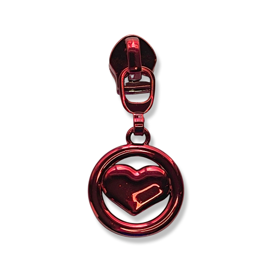 Zipper Pull, Circled Heart, Valentine’s, Red