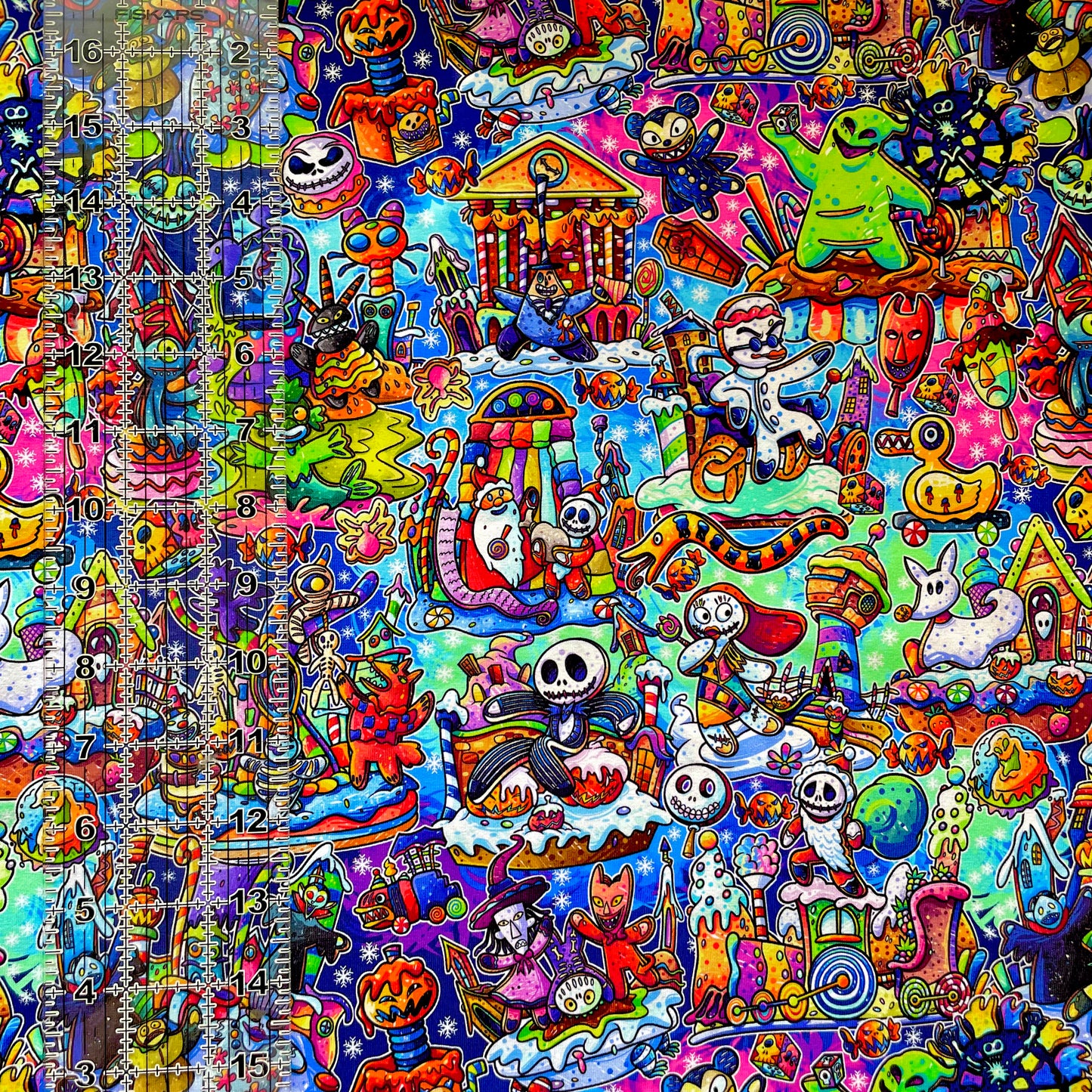 9x14 Tumbler Cut, Custom Fabric, CottonSpandex, High Quality, Mask Cut, Tumbler Fabric, Nightmare, Jack, Christmas, Gingerbread NBC