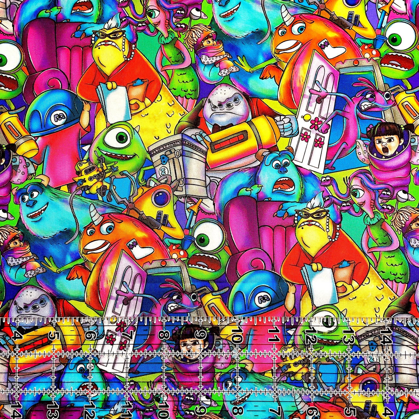 9x14 Tumbler Cut, Custom Fabric, CW Cotton Woven, High Quality, Mask Cut, Tumbler Fabric, Monsters Stack