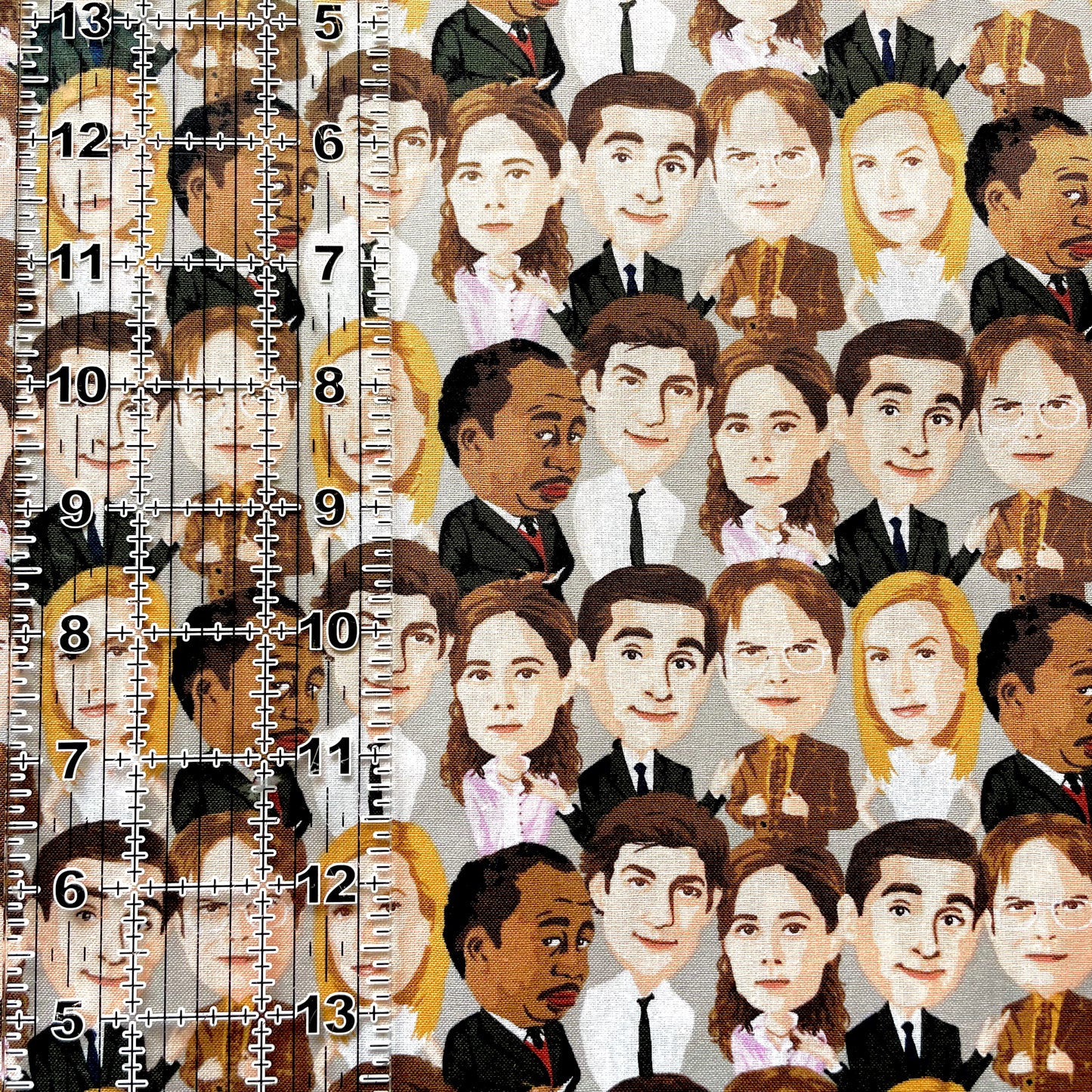 9x14 Tumbler Cut, Custom Fabric, CW Cotton Woven, High Quality, Mask Cut, Tumbler Fabric, TV, Series, Comedy, Dwight, Office Faces
